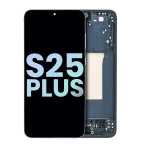 Samsung Galaxy S25 Plus İle Uyumlu İçin Çerçeveli ekran 5G - (Servis Paketi) (Mavi Siyah)  Orijinal Ekranı