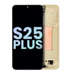 Samsung Galaxy S25 Plus İle Uyumlu İçin Çerçeveli ekran 5G - (Servis Paketi) (Pembe Altın)  Orijinal Ekranı