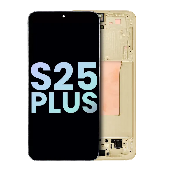 Samsung Galaxy S25 Plus İle Uyumlu İçin Çerçeveli ekran 5G - (Servis Paketi) (Pembe Altın)  Orijinal Ekranı