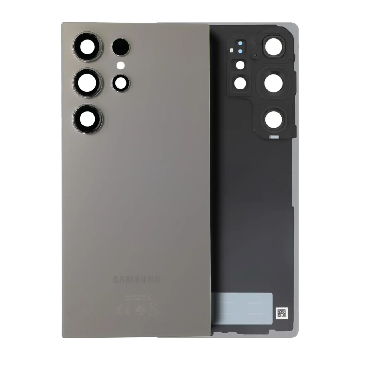 Samsung Galaxy S25 Ultra İle Uyumlu 5G Arka Kapak Camı Kamera Lensiyle (Servis Paketi) (Titanyum Grisi)