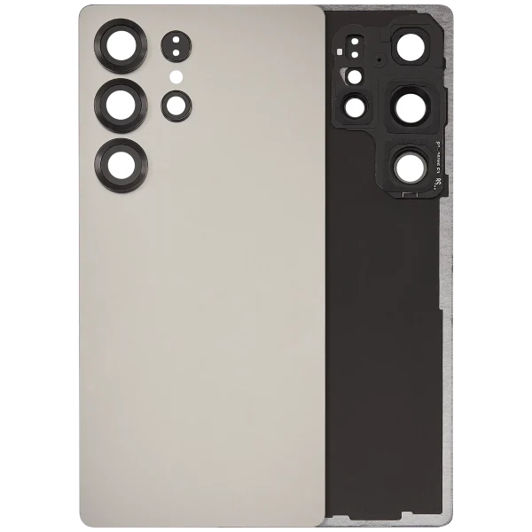 Samsung Galaxy S25 Ultra İle Uyumlu 5G Arka Kapak Camı Kamera Lensli (Titanyum Gri)