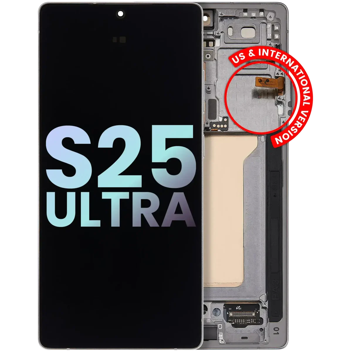Samsung Galaxy S25 Ultra İle Uyumlu Çerçeveli Ekran DokunmatikOrijinal Ekranı (Servis Paketi) (Titanyum Beyaz Gümüş) - Görsel 2