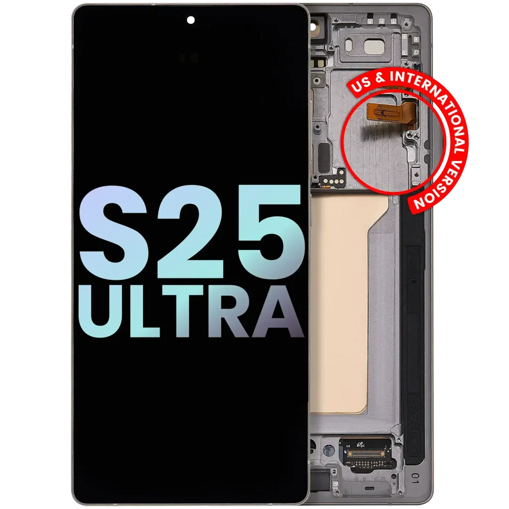Samsung Galaxy S25 Ultra İle Uyumlu Çerçeveli Ekran DokunmatikOrijinal Ekranı (Servis Paketi) (Titanyum Pembe Altın)