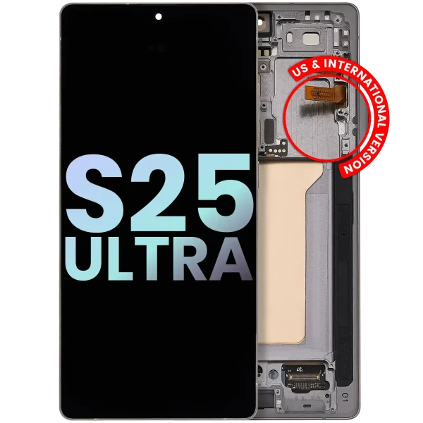 Samsung Galaxy S25 Ultra İle Uyumlu Çerçeveli Ekran DokunmatikOrijinal Ekranı (Servis Paketi) (Titanyum Pembe Altın)