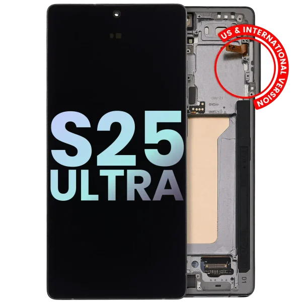 Samsung Galaxy S25 Ultra İle Uyumlu Çerçeveli Ekran DokunmatikOrijinal Ekranı (Servis Paketi) (Titanyum Siyahı)