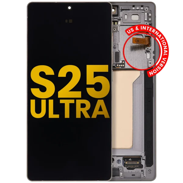 Samsung Galaxy S25 Ultra İle Uyumlu Çerçeveli Ekran DokunmatikOrijinal (Titanyum Pembe Altın)