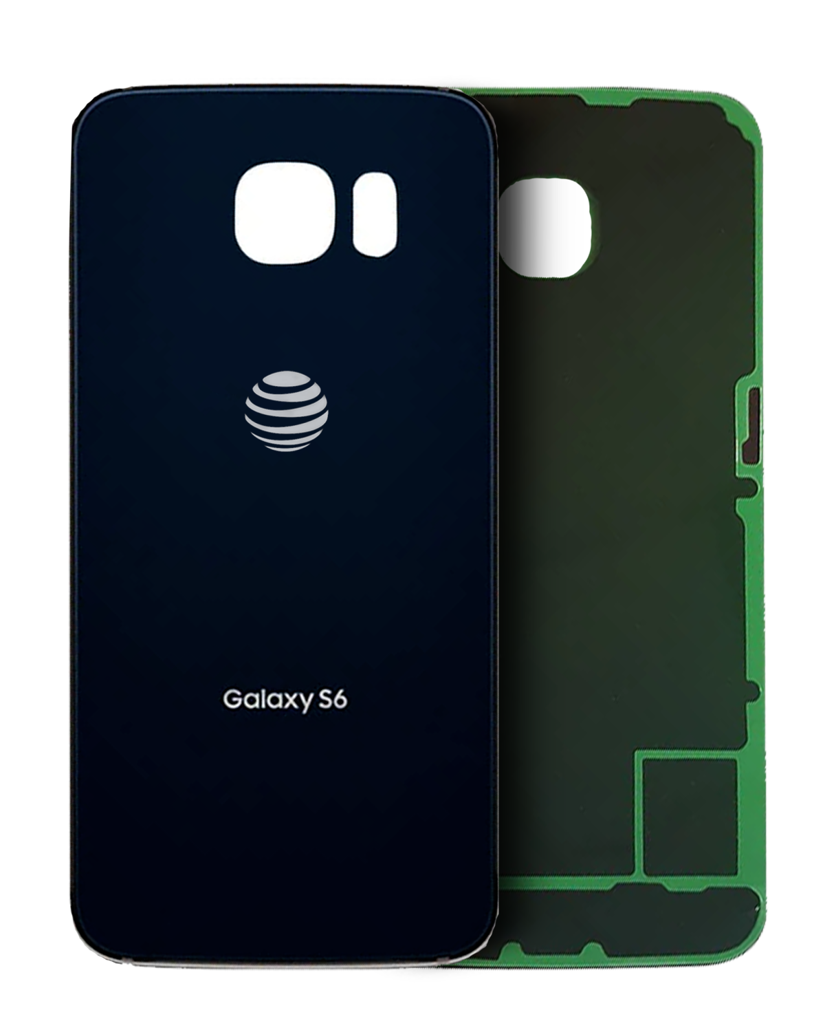 Samsung Galaxy S6 Arka İle Uyumlu Kapak Camı (AT&T Logosu) (Kullanılmış OEM Çekme: A Sınıfı) (Siyah Safir)