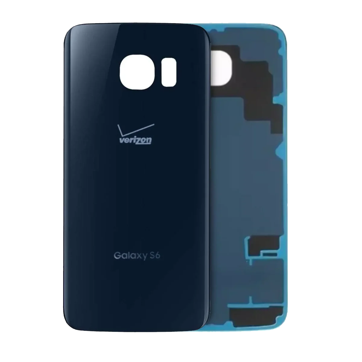 Samsung Galaxy S6 Arka İle Uyumlu Kapak Camı (Verizon Logo) (Servis Paketi) (Siyah Safir)