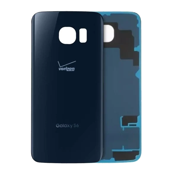 Samsung Galaxy S6 Arka İle Uyumlu Kapak Camı (Verizon Logo) (Servis Paketi) (Siyah Safir)