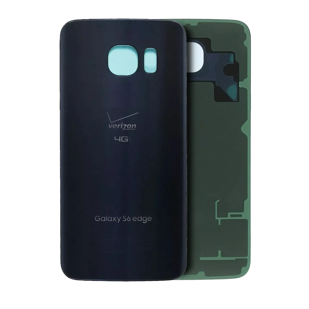 Samsung Galaxy S6 Edge İle Uyumlu Arka Kapak Camı (Verizon Logo) (Servis Paketi) (Siyah Safir)