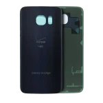 Samsung Galaxy S6 Edge İle Uyumlu Arka Kapak Camı (Verizon Logo) (Servis Paketi) (Siyah Safir)