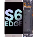 Samsung Galaxy S6 Edge İle Uyumlu İle Çerçeveli ekran (CDMA: Verizon Sprint) (Servis Paketi) (Altın)  Orijinal Ekranı Uyumlu