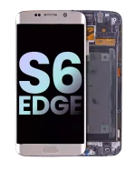 Samsung Galaxy S6 Edge İle Uyumlu İle Çerçeveli ekran (CDMA: Verizon Sprint) (Servis Paketi) (Altın)  Orijinal Ekranı Uyumlu