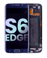 Samsung Galaxy S6 Edge İle Uyumlu İle Çerçeveli ekran (CDMA: Verizon Sprint) (Servis Paketi) (Siyah Safir)  Orijinal Ekranı Uyumlu