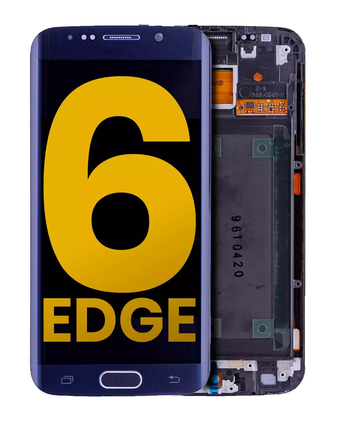 Samsung Galaxy S6 Edge İle Uyumlu İle Çerçeveli ekran Orijinal  Orijinal Ekranı (Siyah Safir)