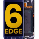 Samsung Galaxy S6 Edge İle Uyumlu İle Çerçeveli ekran Orijinal  Orijinal Ekranı (Siyah Safir)
