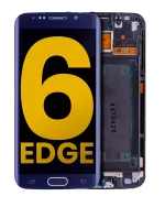 Samsung Galaxy S6 Edge İle Uyumlu İle Çerçeveli ekran Orijinal  Orijinal Ekranı (Siyah Safir)