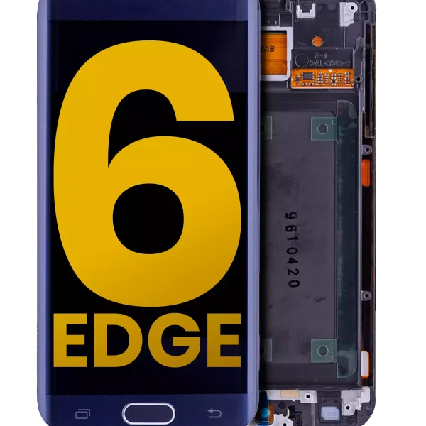 Samsung Galaxy S6 Edge İle Uyumlu İle Çerçeveli ekran Orijinal  Orijinal Ekranı (Siyah Safir)