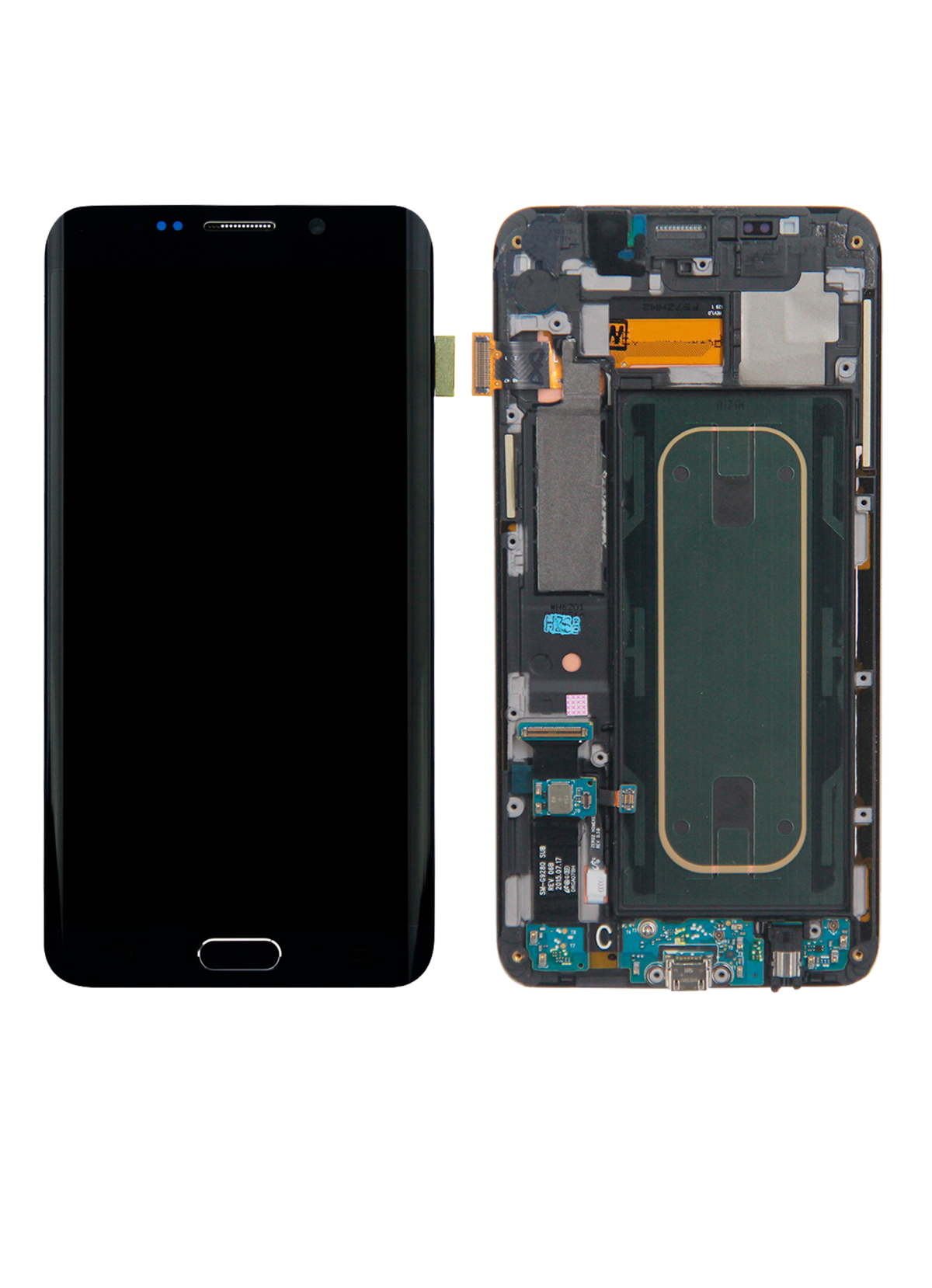 Samsung Galaxy S6 Edge İle Uyumlu İle Çerçeveli ekran Plus (AT&T T-Mobile International) (Servis Paketi) (Siyah Safir)  Orijinal Ekranı - Görsel 5