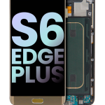 Samsung Galaxy S6 Edge İle Uyumlu Plus (AT&T T-Mobile International) (Servis Paketi) (Altın Platin) Çerçeveli ekran Orijinal Ekranı