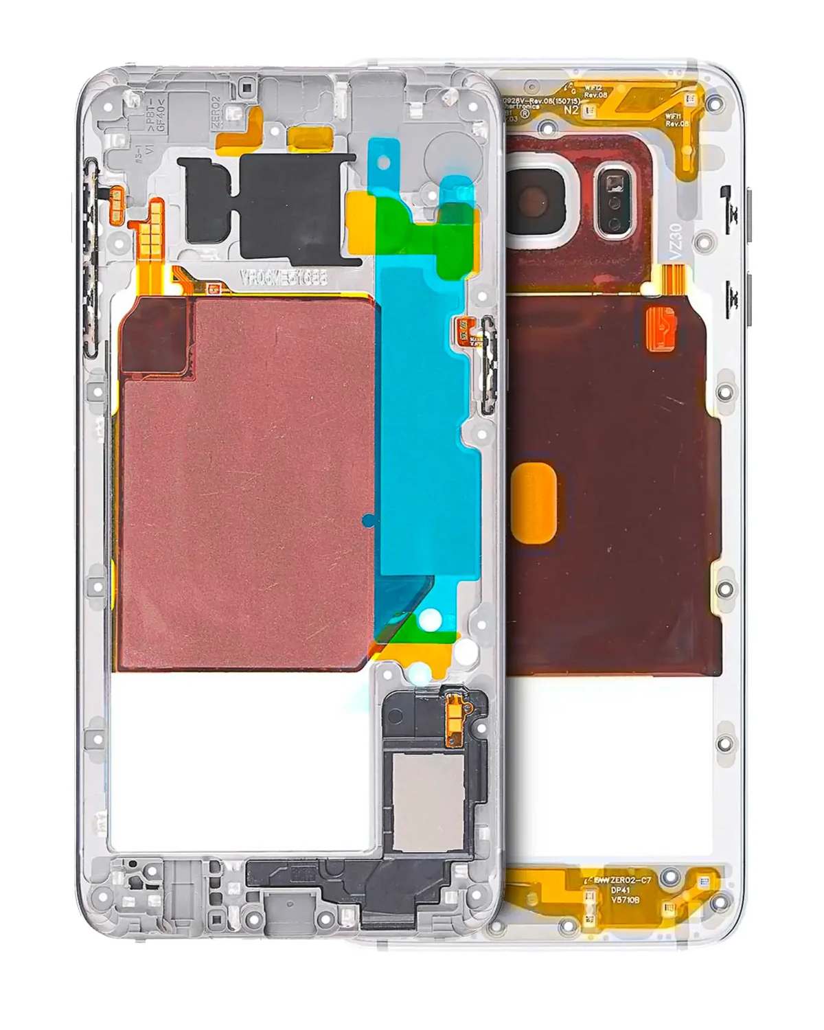 Samsung Galaxy S6 Edge İle Uyumlu Plus Orta Çerçeve Muhafaza (Küçük Parçalarla) (Beyaz İnci)