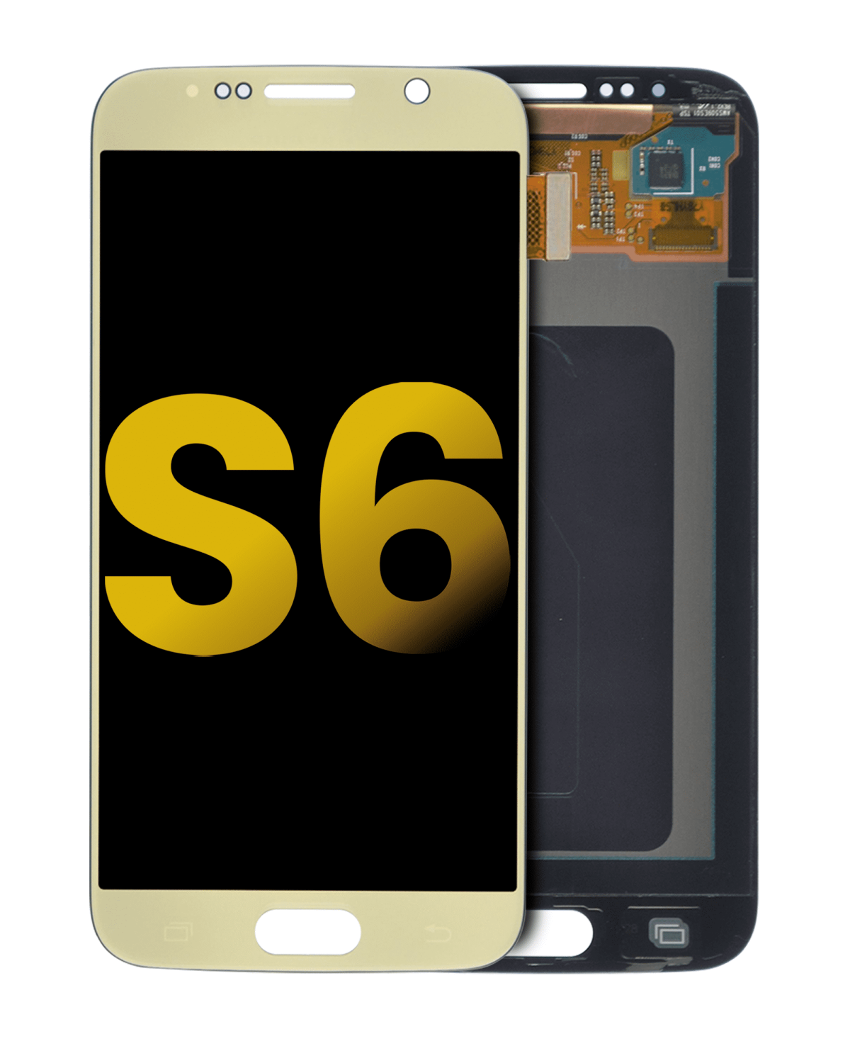 Samsung Galaxy S6 İle Uyumlu Çerçevesiz ekran Orijinal Ekranı Orijinal (Altın Titanyum)