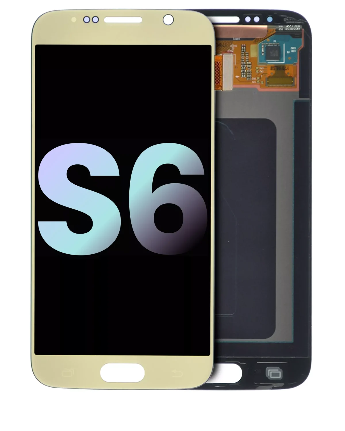Samsung Galaxy S6 İle Uyumlu Çerçevesiz ekran Orijinal Ekranı (Service Pack) (Altın Platin)