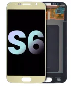 Samsung Galaxy S6 İle Uyumlu Çerçevesiz ekran Orijinal Ekranı (Service Pack) (Altın Platin)