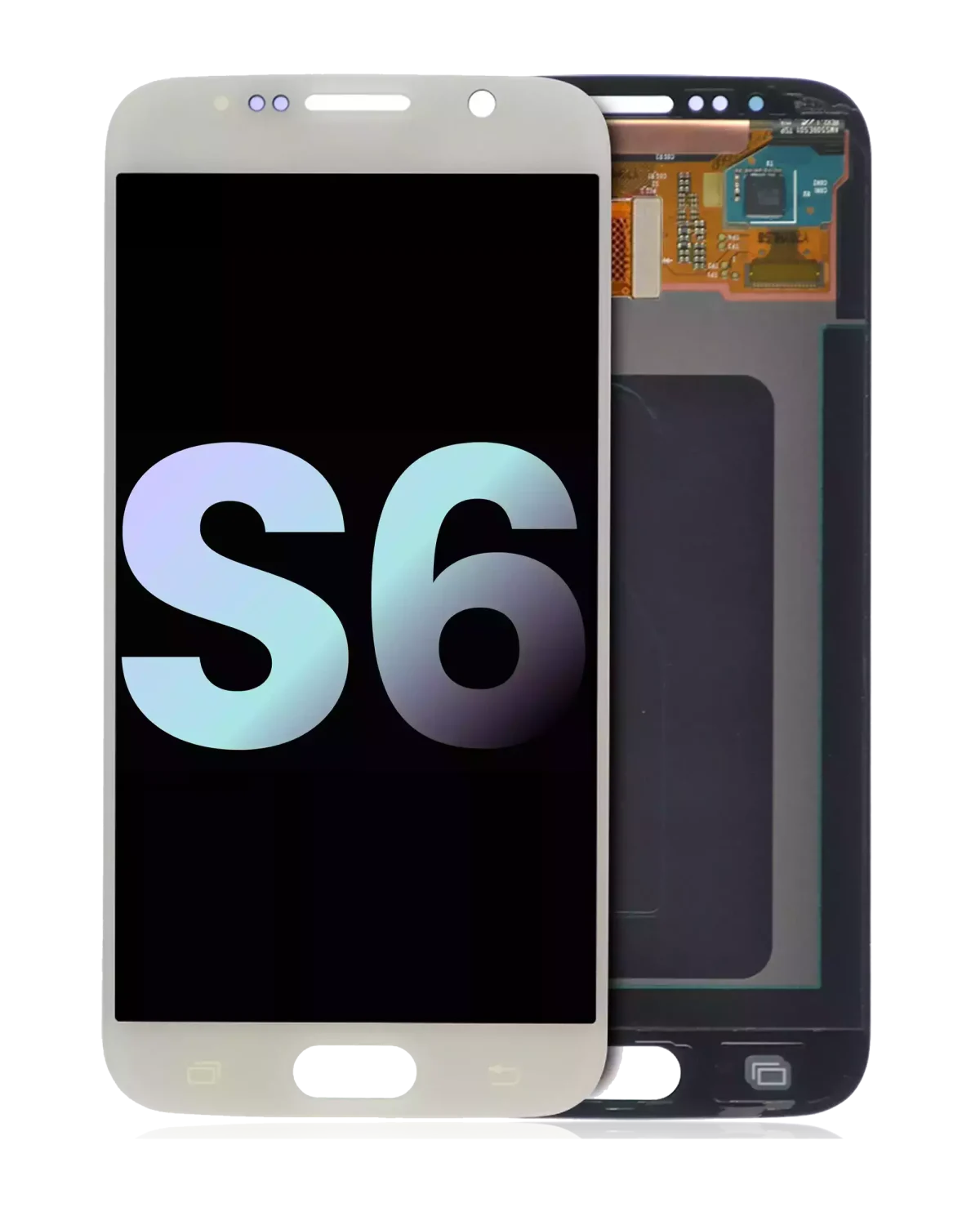 Samsung Galaxy S6 İle Uyumlu Çerçevesiz ekran Orijinal Ekranı (Service Pack) (Beyaz İnci)