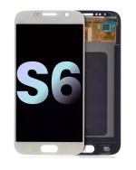 Samsung Galaxy S6 İle Uyumlu Çerçevesiz ekran Orijinal Ekranı (Service Pack) (Beyaz İnci)