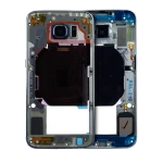 Samsung Galaxy S6 İle Uyumlu Orta Çerçeve Muhafaza (Küçük Parçalarla) (Servis Paketi) (Siyah Safir)