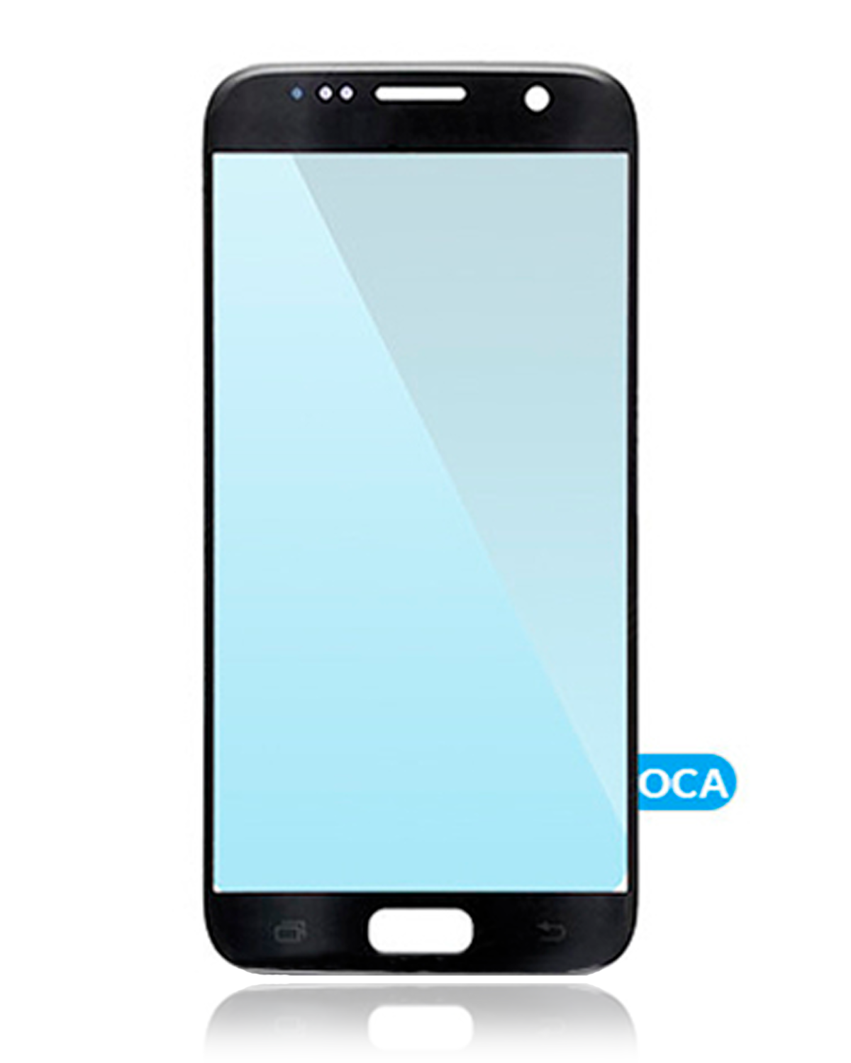 Samsung Galaxy S6 OCA İle Uyumlu Önceden Takılı Ön Cam (Siyah Mavi)