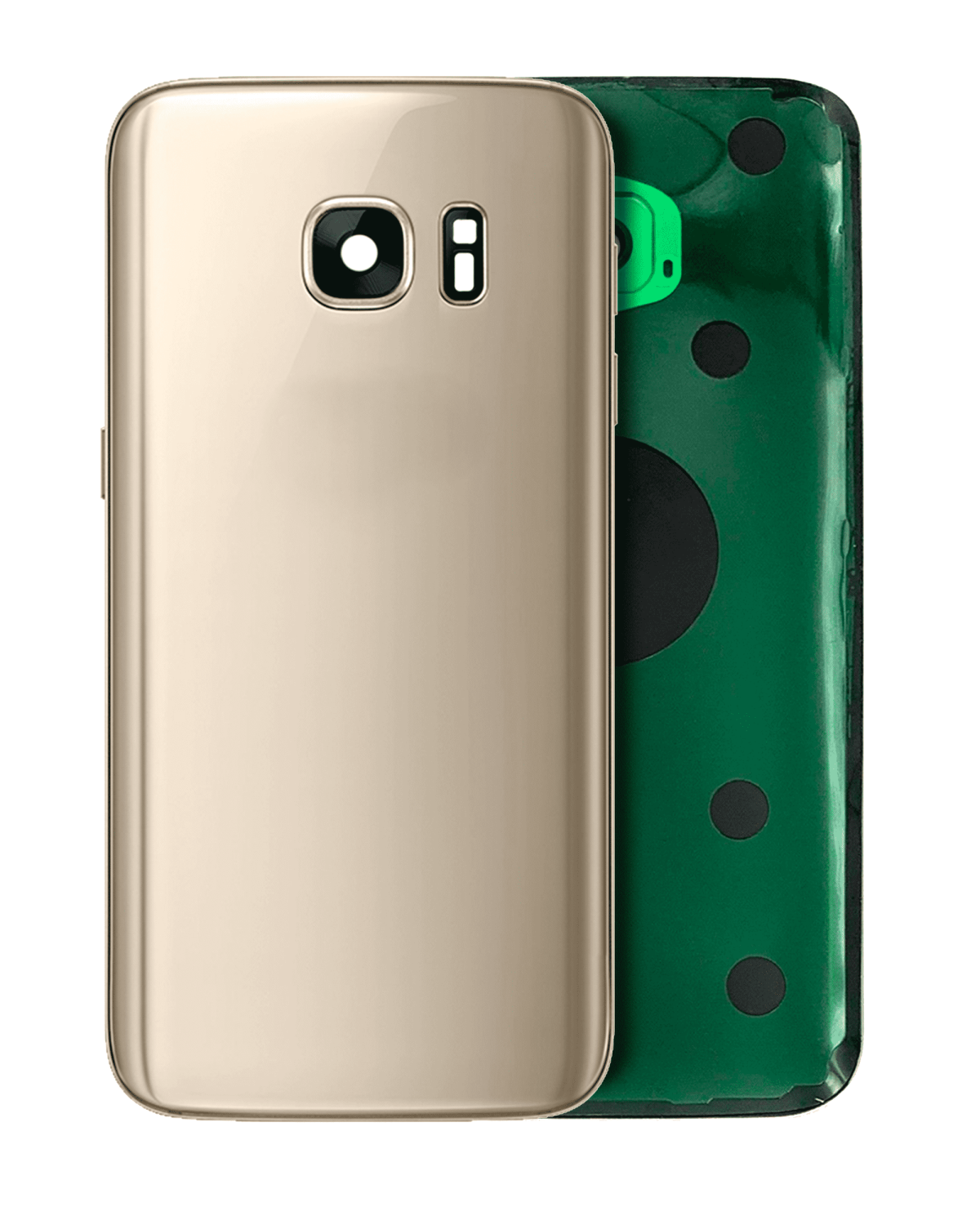 Samsung Galaxy S7 Arka İle Uyumlu Kapak Camı Kamera Lensiyle  (Aftermarket Plus) (Altın Platin)