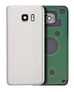 Samsung Galaxy S7 Arka İle Uyumlu Kapak Camı Kamera Lensiyle  (Aftermarket Plus) (Beyaz)