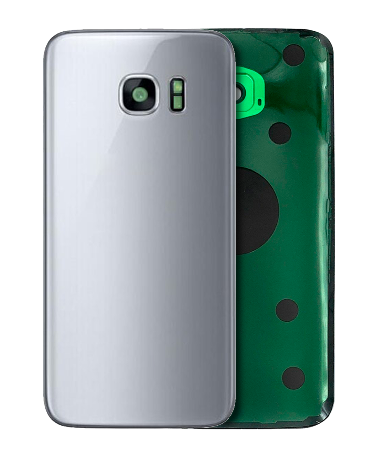 Samsung Galaxy S7 Arka İle Uyumlu Kapak Camı Kamera Lensiyle  (Aftermarket Plus) (Gümüş)