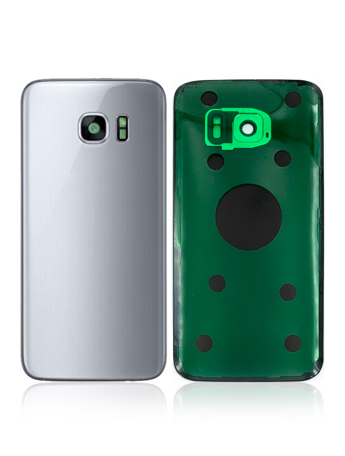 Samsung Galaxy S7 Arka İle Uyumlu Kapak Camı Kamera Lensiyle  (Aftermarket Plus) (Gümüş) - Görsel 4