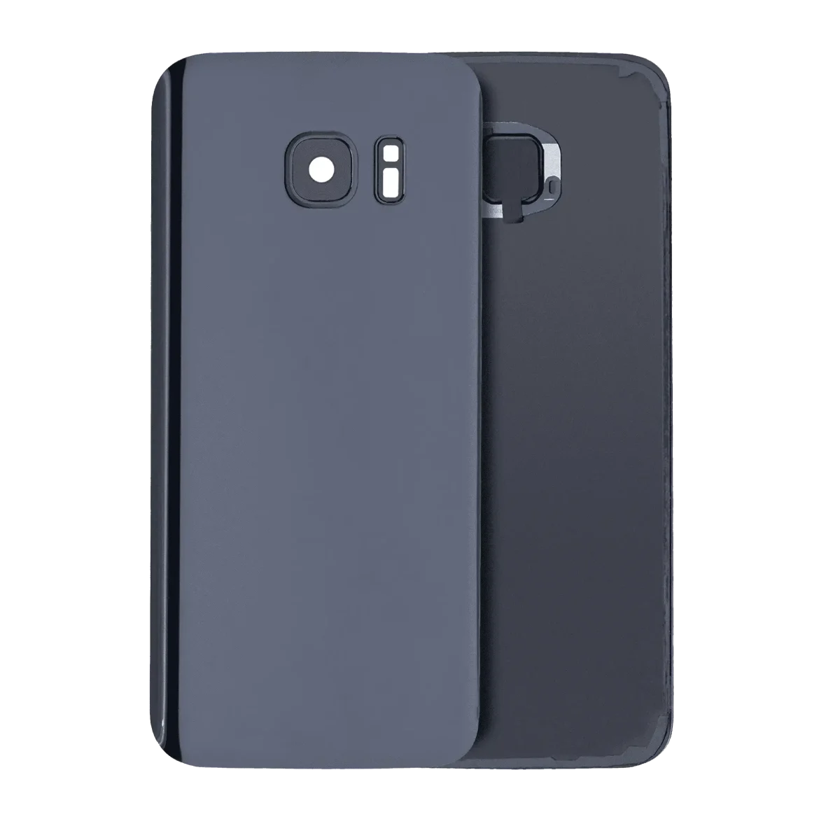 Samsung Galaxy S7 Arka İle Uyumlu Kapak Camı Kamera Lensiyle  (Aftermarket Plus) (Siyah Oniks)