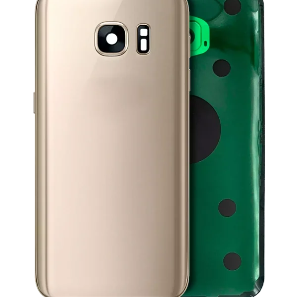 Samsung Galaxy S7 Arka İle Uyumlu Kapak Camı Kamera Lensiyle (Service Pack) (Altın Platin)