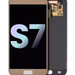 Samsung Galaxy S7 İle Uyumlu Çerçevesiz ekran Orijinal Ekranı (Service Pack) (Altın Platin)