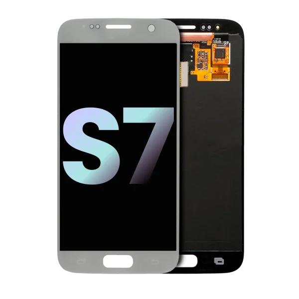 Samsung Galaxy S7 İle Uyumlu Çerçevesiz ekran Orijinal Ekranı (Service Pack) (Gümüş Titanyum)