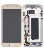 Samsung Galaxy S7 İle Uyumlu İçin Çerçeveli ekran Orijinal (Tüm ABD Modelleri) (Altın Platin)  Orijinal Ekranı - Görsel 2