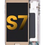 Samsung Galaxy S7 İle Uyumlu İçin Çerçeveli ekran Orijinal (Tüm ABD Modelleri) (Altın Platin)  Orijinal Ekranı