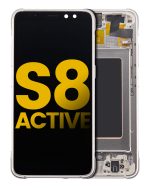 Samsung Galaxy S8 Active İle Uyumlu İçin Çerçeveli ekran Orijinal  Orijinal Ekranı (Tungsten Altın) - Görsel 3