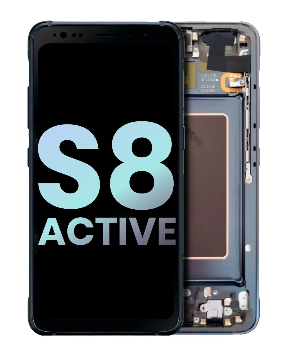 Samsung Galaxy S8 Active İle Uyumlu (Service Pack) (Meteor Grisi) Çerçeveli ekran Orijinal Ekranı