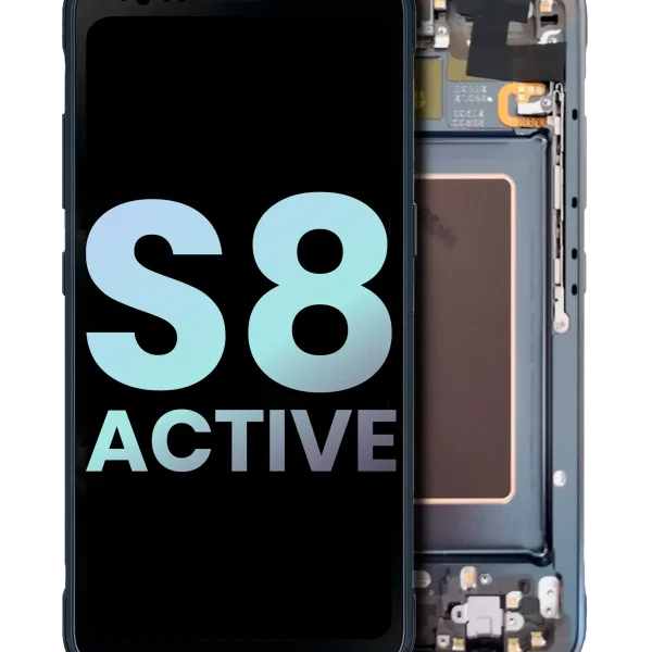 Samsung Galaxy S8 Active İle Uyumlu (Service Pack) (Meteor Grisi) Çerçeveli ekran Orijinal Ekranı
