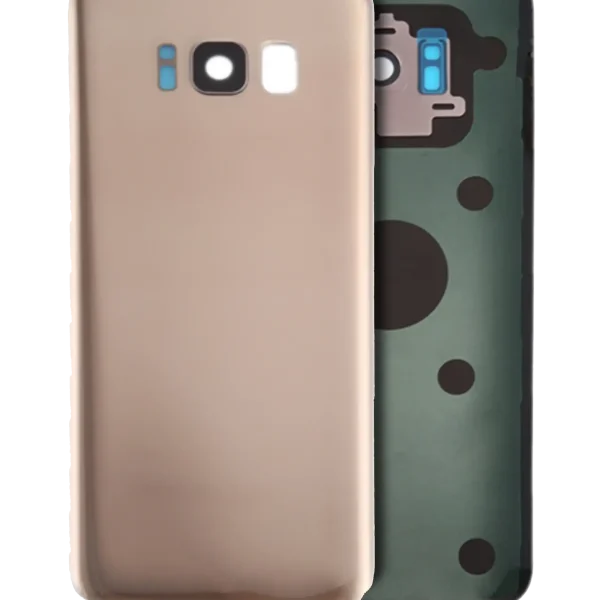 Samsung Galaxy S8 Arka İle Uyumlu Kapak Camı Kamera Lensiyle  (Aftermarket Plus) (Akçaağaç Altını)