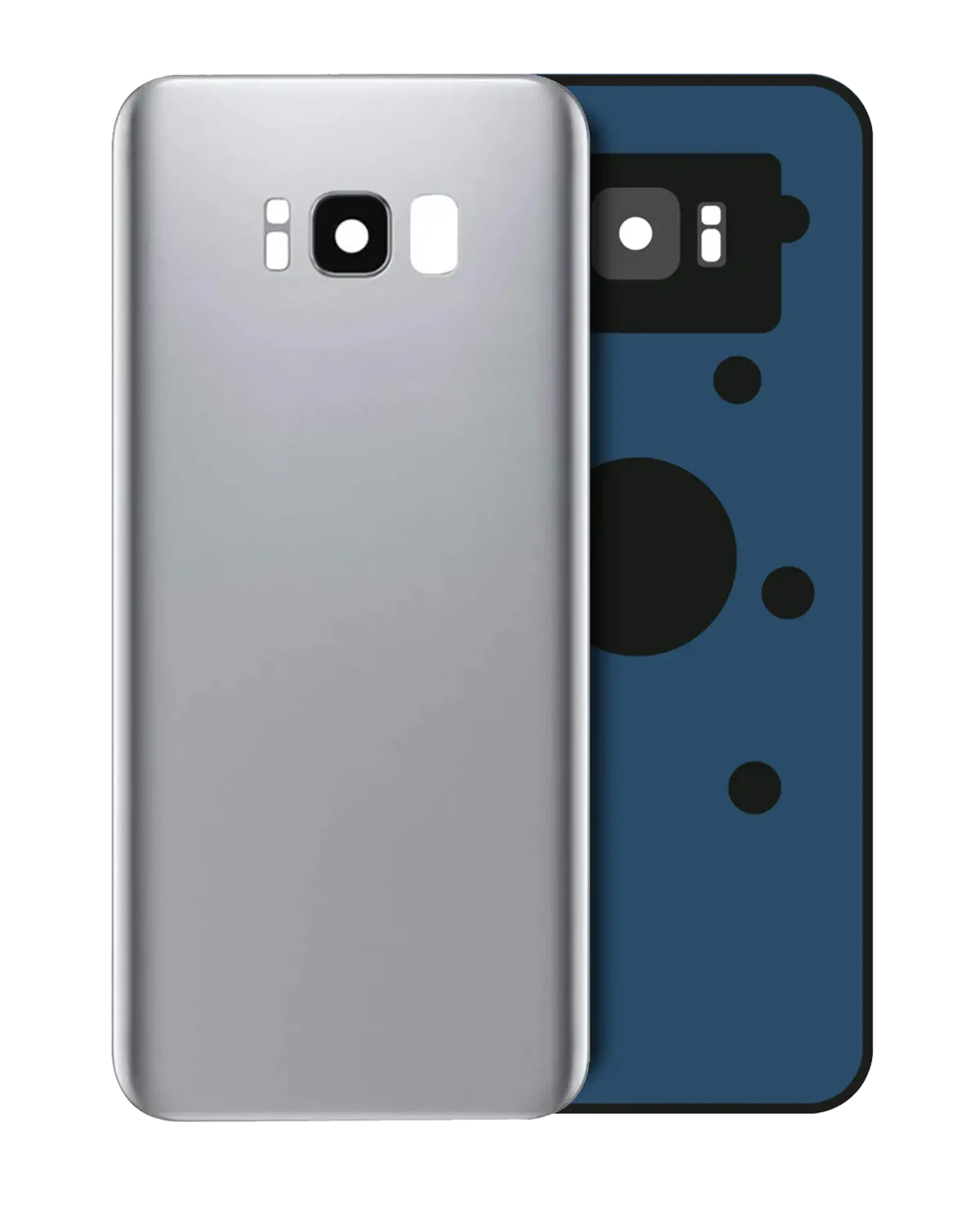 Samsung Galaxy S8 Arka İle Uyumlu Kapak Camı Kamera Lensiyle  (Aftermarket Plus) (Arctic Silver) - Görsel 3