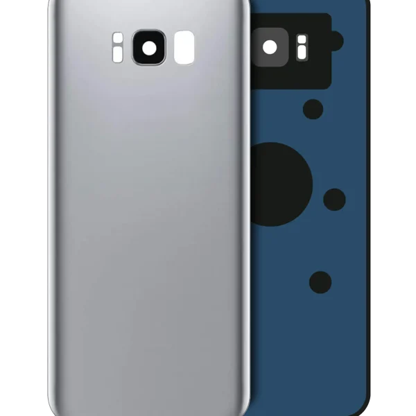 Samsung Galaxy S8 Arka İle Uyumlu Kapak Camı Kamera Lensiyle  (Aftermarket Plus) (Arctic Silver)