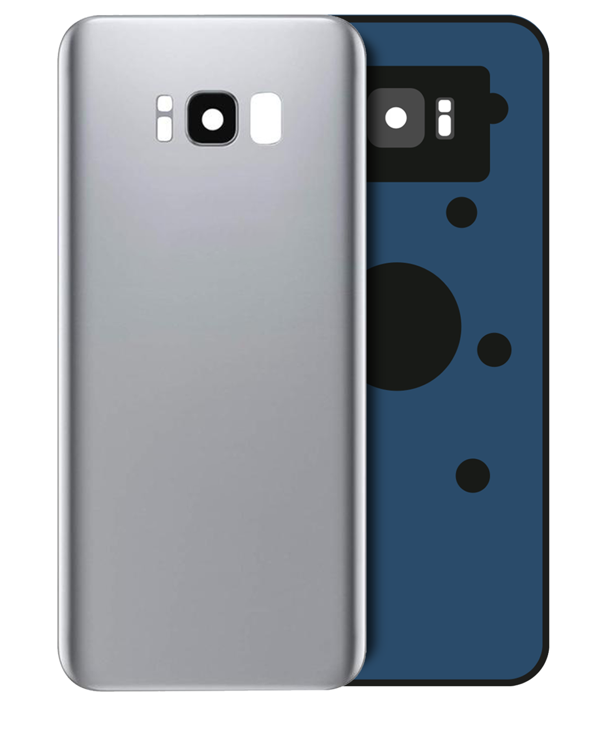Samsung Galaxy S8 Arka İle Uyumlu Kapak Camı Kamera Lensiyle (Service Pack) (Arctic Silver) - Görsel 2