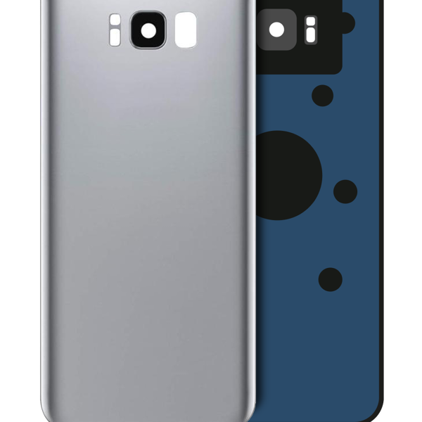 Samsung Galaxy S8 Arka İle Uyumlu Kapak Camı Kamera Lensiyle (Service Pack) (Arctic Silver)